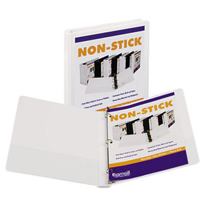 SAMSILL CORPORATION 18417 Nonstick Round Ring View Binder, 11 x 8-1/2, 1/2" Capacity, White by SAMSILL CORPORATION