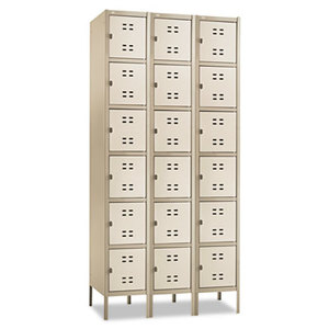 Safco Products 5527TN Three-Column Box Locker, 36w x 18d x 78h, Two-Tone Tan by SAFCO PRODUCTS