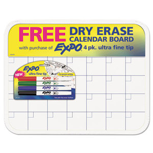 Low-Odor Dry-Erase Marker with Dry-Erase Calendar Board, Ultra Fine, 4 per Set by SANFORD