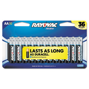 RAY-O-VAC 815-36CF2 Alkaline Batteries, AA, Peggable Large Card, 36/Pk by RAY-O-VAC