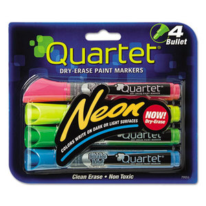 Quartet 79551-US Glo-Write Neon Wet Erase Marker, Assorted, 4/Pack by QUARTET MFG.