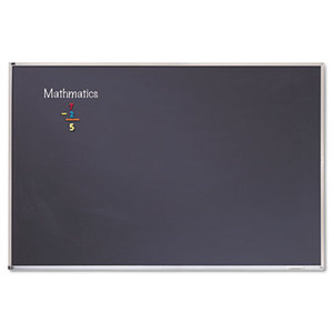 Porcelain Black Chalkboard w/Aluminum Frame, 48 x 96, Silver by QUARTET MFG.