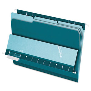 Cardinal Brands, Inc 4210 1/3 TEA Interior File Folders, 1/3 Cut Top Tab, Letter, Teal, 100/Box by ESSELTE PENDAFLEX CORP.