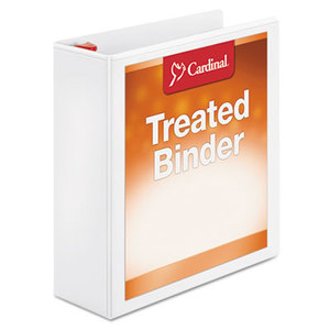 Cardinal Brands, Inc 32130 Treated Binder ClearVue Locking Slant-D Ring Binder, 3" Cap, 11 x 8 1/2, White by CARDINAL BRANDS INC.