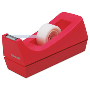 Desktop Tape Dispenser, 1" Core, Weighted Non-Skid Base, Pink by 3M/COMMERCIAL TAPE DIV.