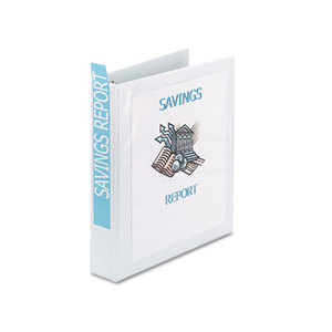 Avery 19651 Showcase Economy View Binder w/Round Rings, 11 x 8 1/2, 1 1/2" Cap, White by AVERY-DENNISON