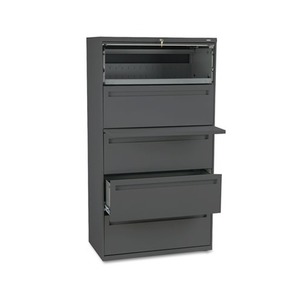 HON COMPANY 785LS 700 Series Five-Drawer Lateral File w/Roll-Out & Posting Shelf, 36w, Charcoal by HON COMPANY