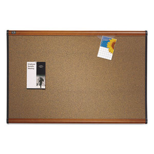 Prestige Bulletin Board, Brown Graphite-Blend Surface, 72 x 48, Cherry Frame by QUARTET MFG.