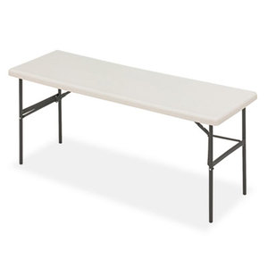 ICEBERG ENTERPRISES, LLC 65383 IndestrucTables Too 1200 Series Resin Folding Table, 72w x 24d x 29h, Platinum by ICEBERG ENTERPRISES