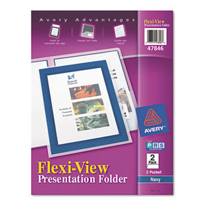 Avery 47846 Flexi-View Two-Pocket Polypropylene Folder, Translucent Navy, 2/Pack by AVERY-DENNISON