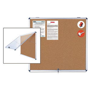 Bi-silque S.A VT380101150 Slim-Line Enclosed Cork Bulletin Board, 47 x 38, Aluminum Case by BI-SILQUE VISUAL COMMUNICATION PRODUCTS INC