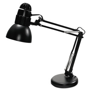 Incandescent Knight Swing Arm Desk Lamp, Weighted Base, 22" Reach, Matte Black by LEDU CORP.