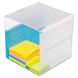 Deflecto Corporation 350401 Desk Cube, Clear Plastic, 6 x 6 x 6 by DEFLECTO CORPORATION