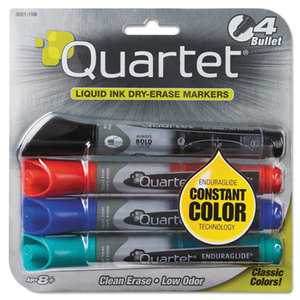 Quartet 5001-1M EnduraGlide Dry Erase Marker, Bullet Tip, Assorted Colors, 4/Set by QUARTET MFG.