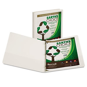 SAMSILL CORPORATION 18917 Earth's Choice Biodegradable Round Ring View Binder, 1/2" Cap, White by SAMSILL CORPORATION