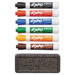 Sanford, L.P. 80556 Dry Erase Marker & Organizer Kit, Chisel Tip, Assorted, 6/Set by SANFORD