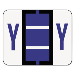 SMEAD MANUFACTURING COMPANY 67095 A-Z Color-Coded Bar-Style End Tab Labels, Letter Y, Violet, 500/Roll by SMEAD MANUFACTURING CO.