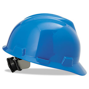 SAFETY WORKS 454-475359 V-Gard Hard Hats, Fas-Trac Ratchet Suspension, Size 6 1/2 - 8, Blue by SAFETY WORKS