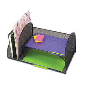 Desk Organizer, Two Vertical/Two Horizontal Sections, 17 x 10 3/4 x 7 3/4, Black by SAFCO PRODUCTS