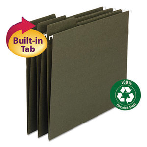 SMEAD MANUFACTURING COMPANY 64037 FasTab Recycled Hanging File Folders, Letter, Green, 20/Box by SMEAD MANUFACTURING CO.
