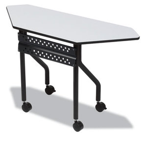 OfficeWorks Mobile Training Table, Trapezoid, 48w x 18d x 29h, Gray/Charcoal by ICEBERG ENTERPRISES