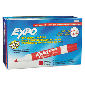 Low Odor Dry Erase Marker, Bullet Tip, Red, Dozen by SANFORD
