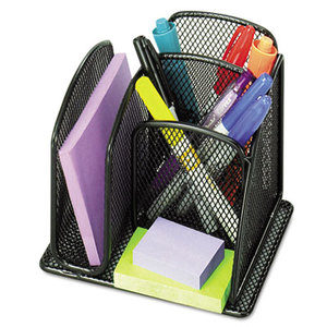 Safco Products 3250BL Onyx Mini Organizer with Three Compartments, Black, 6 x 5 1/4 x 5 1/4 by SAFCO PRODUCTS