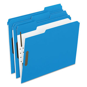 Cardinal Brands, Inc 21301 Colored Folders With Embossed Fasteners, 1/3 Cut, Letter, Blue/Grid Interior by ESSELTE PENDAFLEX CORP.