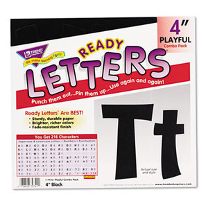 TREND ENTERPRISES, INC. T79741 Ready Letters Playful Combo Set, Black, 4"h, 216/Set by TREND ENTERPRISES, INC.