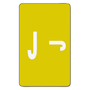 SMEAD MANUFACTURING COMPANY 67180 Alpha-Z Color-Coded Second Letter Labels, Letter J, Yellow, 100/Pack by SMEAD MANUFACTURING CO.