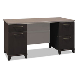 Bush Industries, Inc 2960MCA1-03 Enterprise Collection 60W Double Pedestal Desk, Mocha Cherry (Box 1 of 2) by BUSH INDUSTRIES