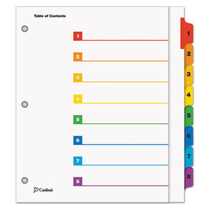 Cardinal Brands, Inc 61818 OneStep Plus Index System, 8-Tab, Multi-Color by CARDINAL BRANDS INC.