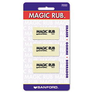 MAGIC RUB Art Eraser, Vinyl, 3/Pack by SANFORD