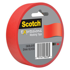 3M 3437PRD Expressions Masking Tape, .94" x 20 yds, Primary Red by 3M/COMMERCIAL TAPE DIV.