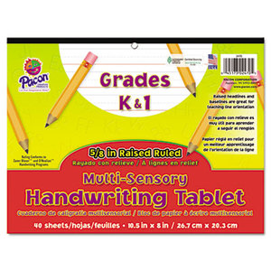 Multi-Sensory Handwriting Tablet, 10-1/2 x 8, 40 Sheets/Pad by PACON CORPORATION