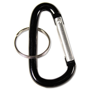 Advantus Corporation 75555 Carabiner Key Chains, Split Key Rings, Aluminum, Black, 10/Pack by ADVANTUS CORPORATION