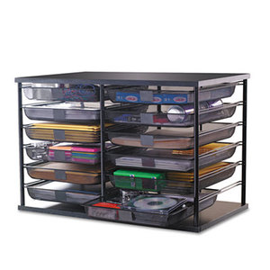 12-Compartment Organizer with Mesh Drawers, 23 4/5" x 15 9/10" x 15 2/5", Black by RUBBERMAID