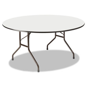 Premium Wood Laminate Folding Table, 60 Dia. x 29h, Gray Top/Charcoal Base by ICEBERG ENTERPRISES