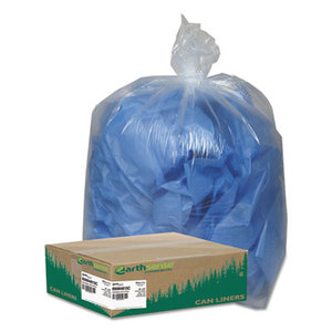 WEBSTER INDUSTRIES RNW4615C Clear Recycled Can Liners, 40-45gal, 1.5mil, Clear, 100/Carton by WEBSTER INDUSTRIES