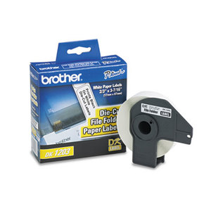 Brother Industries, Ltd DK-1203 Die-Cut File Folder Labels, .66" x 3.4", White, 300/Roll by BROTHER INTL. CORP.