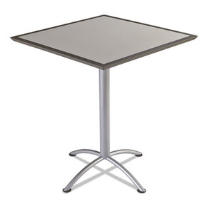 iLand Table, Dura Edge, Square Bistro Style, 36w x 36d x 42h, Gray/Silver by ICEBERG ENTERPRISES