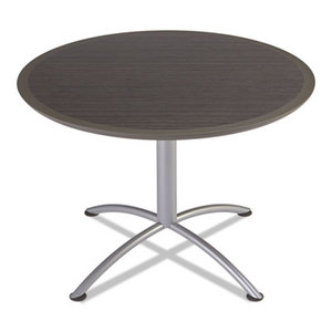 ICEBERG ENTERPRISES, LLC 69834 iLand Table, Dura Edge, Round Seated Style, 42 dia x 29h, Gray Walnut/Silver by ICEBERG ENTERPRISES