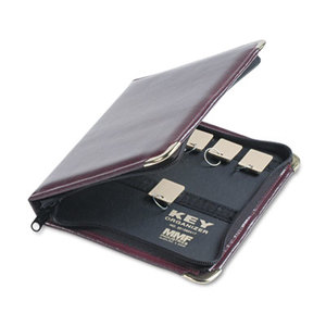 MMF INDUSTRIES 201502417 Portable Zippered Key Case, 24-Key, Leather-Like Vinyl, Burgundy, 8 3/8 x 7 by MMF INDUSTRIES