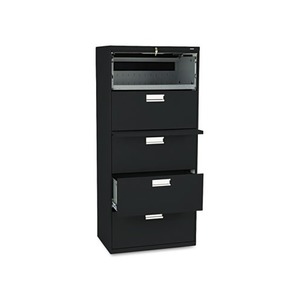 HON COMPANY 675LP 600 Series Five-Drawer Lateral File, 30w x 19-1/4d, Black by HON COMPANY