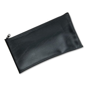 Leatherette Zippered Wallet, Leather-Like Vinyl, 11w x 6h, Black by MMF INDUSTRIES