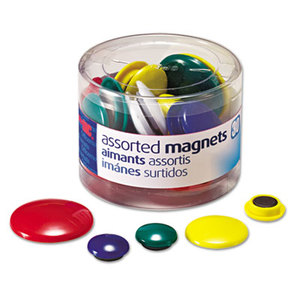 OFFICEMATE INTERNATIONAL CORP. 92500 Assorted Magnets, Circles, Assorted Sizes and Colors, 30 per Tub by OFFICEMATE INTERNATIONAL CORP.