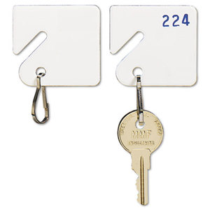 Slotted Rack Key Tags, Plastic, 1 1/2 x 1 1/2, White, 20/Pack by MMF INDUSTRIES