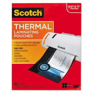 Letter Size Thermal Laminating Pouches, 3 mil, 11 1/2 x 9, 50/Pack by 3M/COMMERCIAL TAPE DIV.