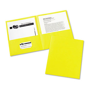 Avery 47992 Two-Pocket Portfolio, Embossed Paper, 30-Sheet Capacity, Yellow, 25/Box by AVERY-DENNISON