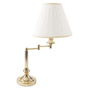 Brass Swivel Arm Incandescent Lamp, Mushroom Shade, Felt Pad on Base, 22" High by LEDU CORP.